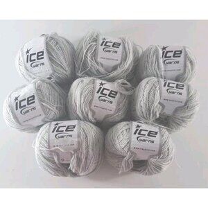 NEW Ice Yarns Master Alpaca Fine 8 Skeins Merino Wool Acrylic Light Gray